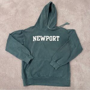 Soft As A Grape Newport RI Hoodie | Coastal Sea Glass Green Pullover Sweatshirt
